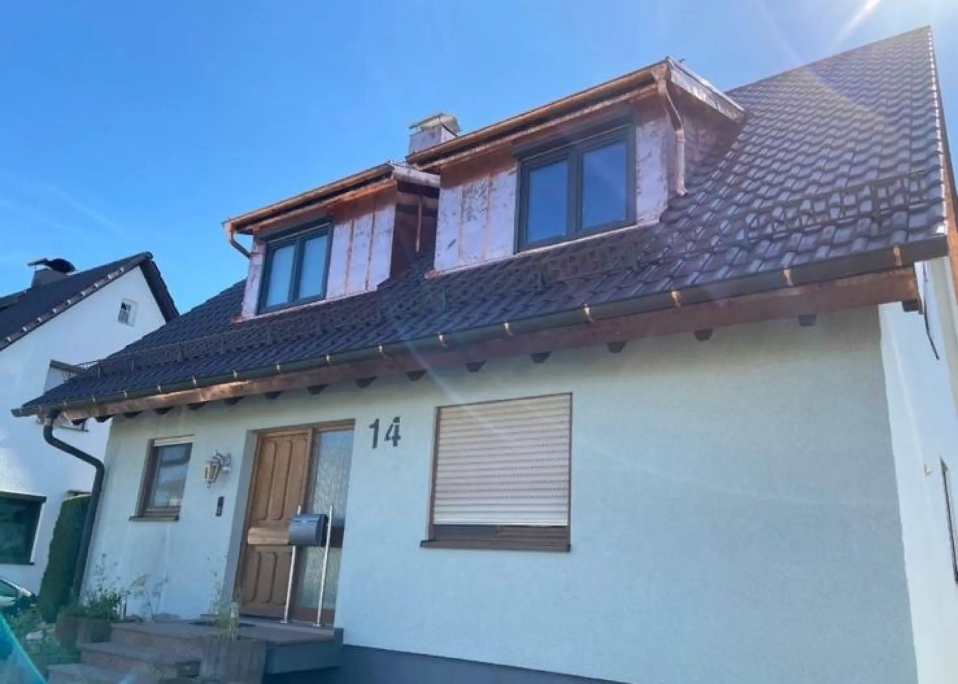 Neue Gaube im Rohbau mit Klempnerarbeiten